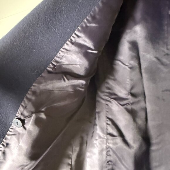 Liz Claiborne Vintage Navy Double Breasted Blazer Wool & Cashmere Sz Petite 4 - Picture 8 of 10